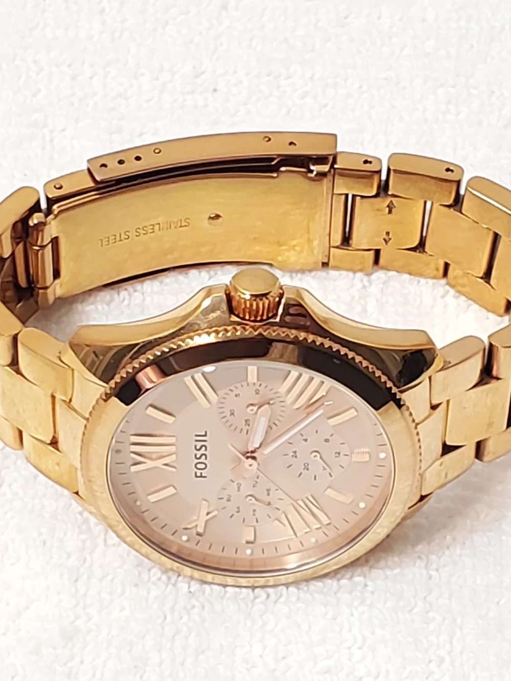 Fossil Cecile Women's Rose Gold Tone Day Date Quartz Watch Roman Numerals - Picture 5 of 10
